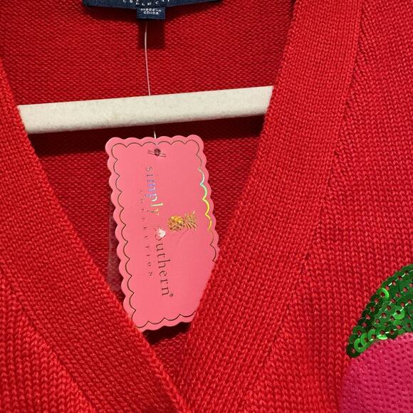 Simply Southern Sequined Christmas Elf Cardigan Sweater NEW Size XL - Picture 4 of 7
